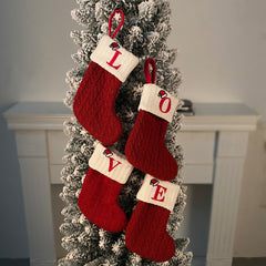 Christmas Knitted Stocking Gift Bag