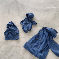 Baby Denim Hooded Bodysuit