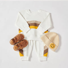 2-Piece Baby Stripe Patchwork Set