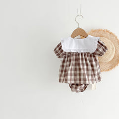 2-Piece Baby Plaid Print Set