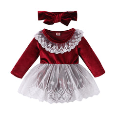 Baby Girl Christmas Lace Romper