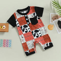 Baby Cow Print Romper