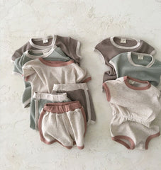 2-Piece Baby Solid Color Casual Suit