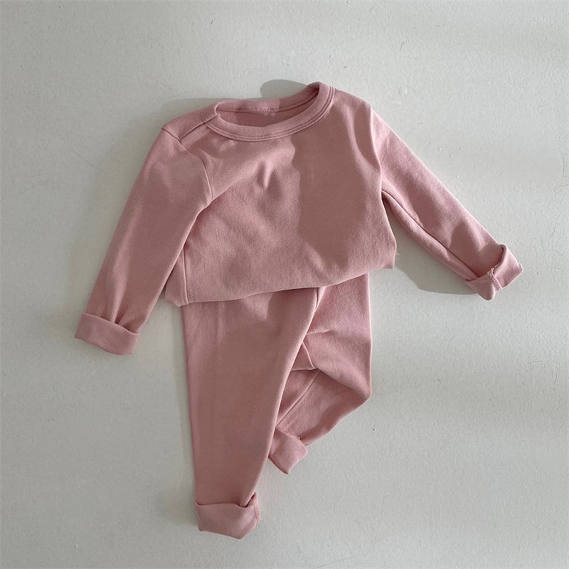 2 Piece Baby Solid Color Suit