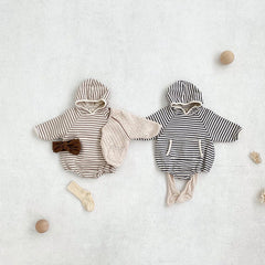 Baby Striped Hooded Bodysuit