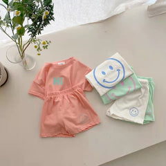 2-Piece Baby Smiley Face Print Set