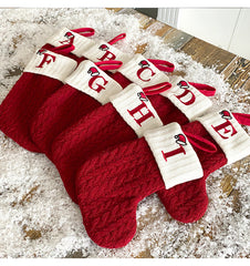 Christmas Knitted Stocking Gift Bag