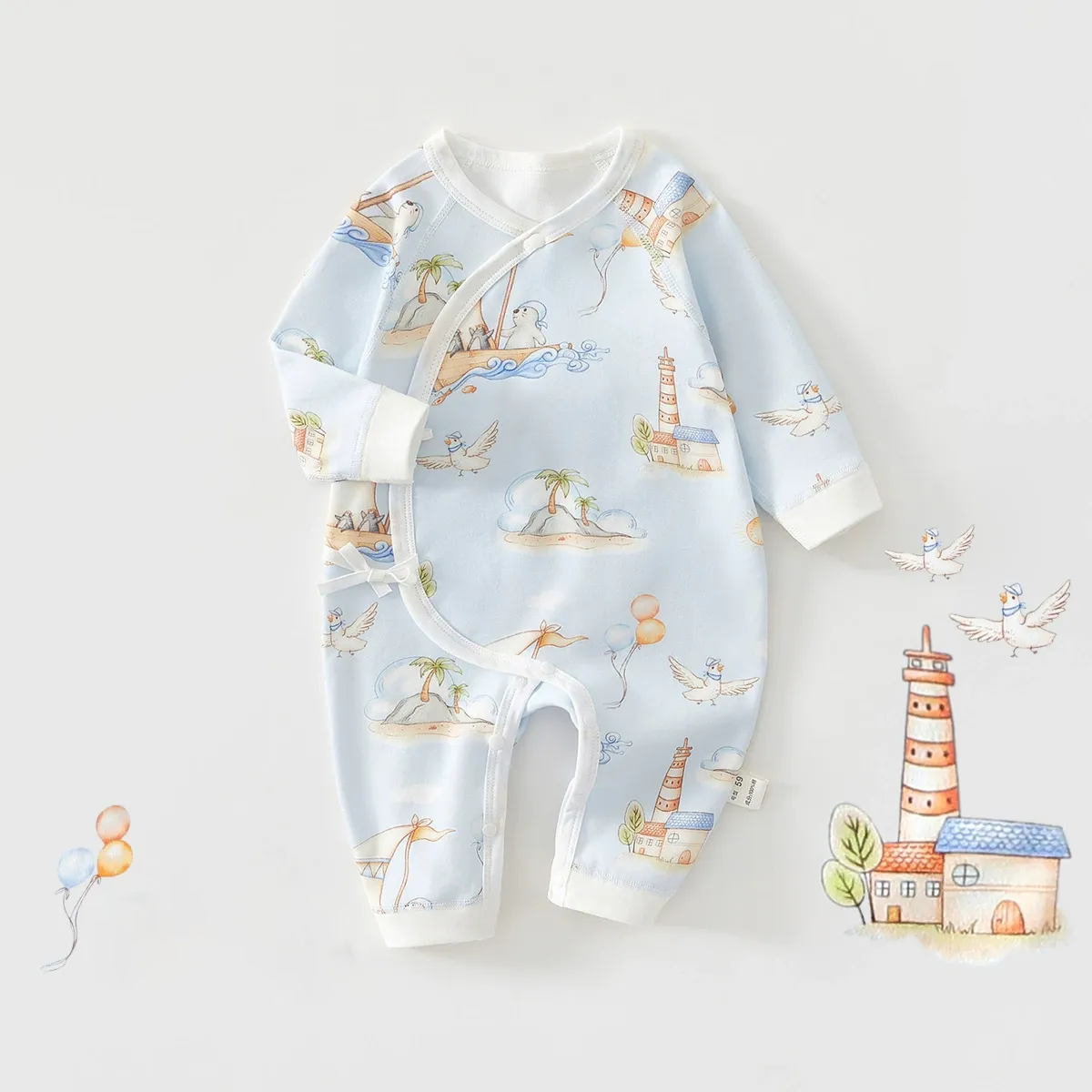 Baby Newborn Animal Pirates Print Romper