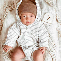 Baby Striped Hooded Bodysuit