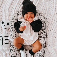 Baby Splicing Sleeve Hooded Bodysuit