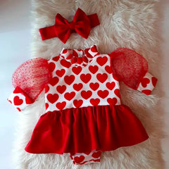 Baby Girl love Valentine's Day Set