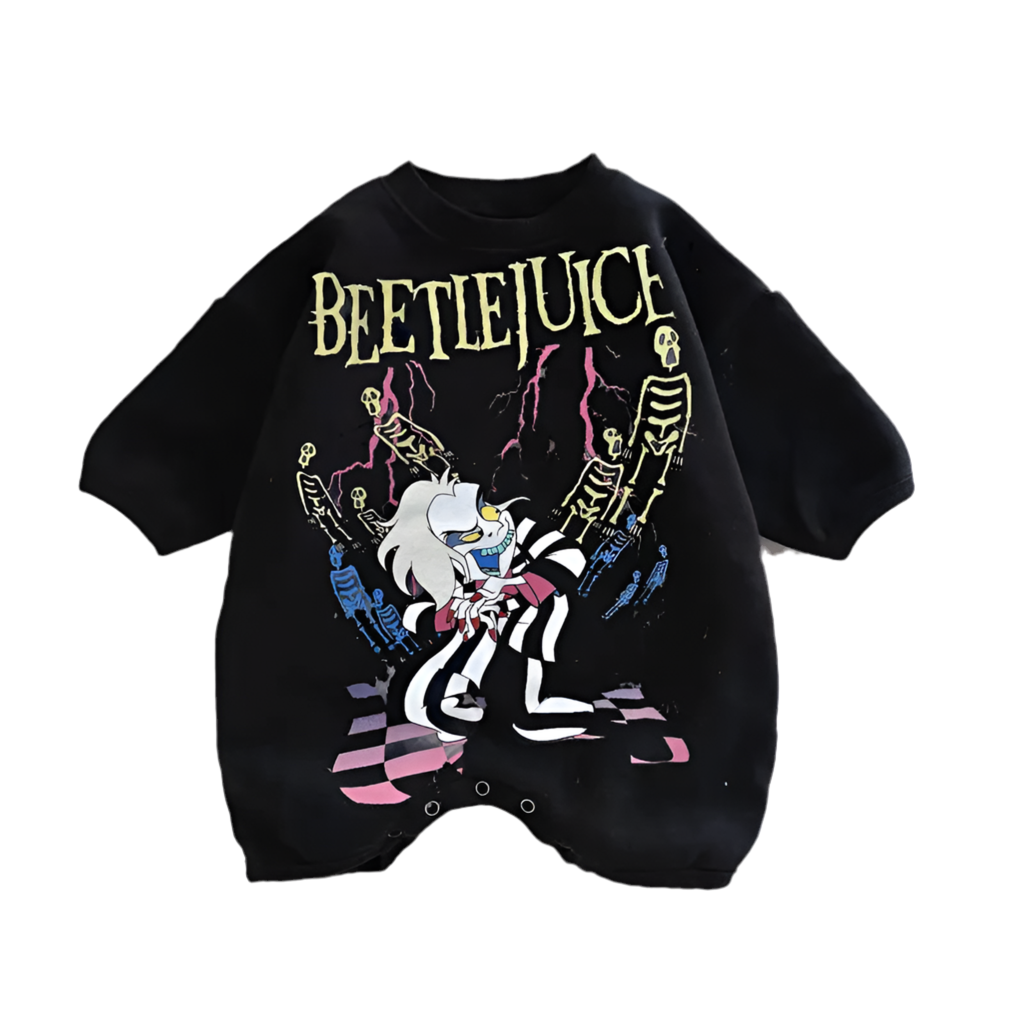 Baby Beetle Juice Print Romper