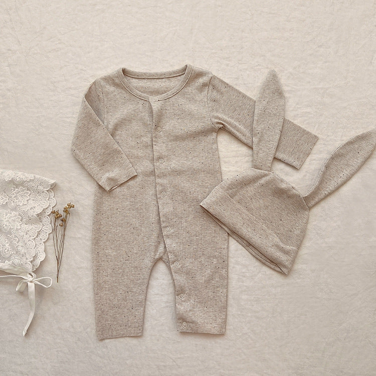 Baby Solid Color Romper + Hat