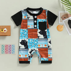 Baby Cow Print Romper