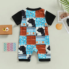 Baby Cow Print Romper