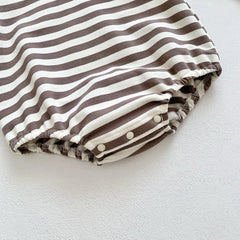 Baby Striped Lapel Bodysuit