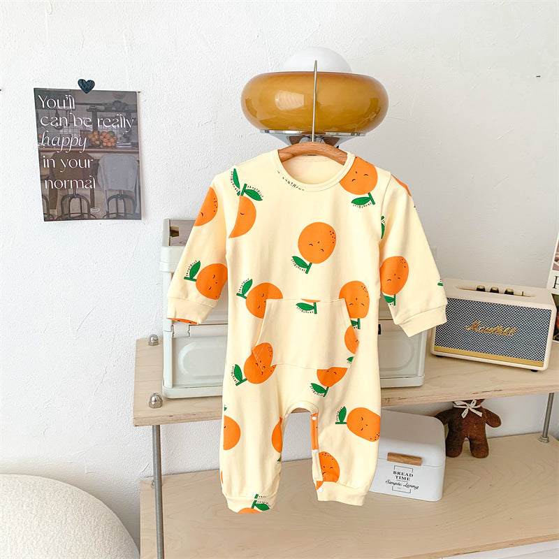 Baby Orange Print Romper