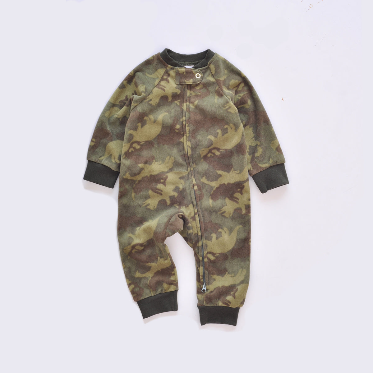 Baby's Fleece Zipper Suit Long-sleeved Crawler Outer Wear
