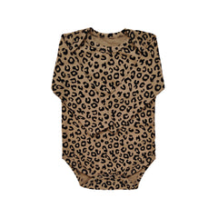 Newborn Baby Leopard Long Sleeve Triangle Climbing Suit