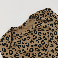 Newborn Baby Leopard Long Sleeve Triangle Climbing Suit