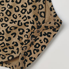 Newborn Baby Leopard Long Sleeve Triangle Climbing Suit