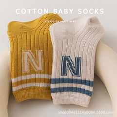 Newborn Boys and Girls Baby Class A Cotton New Spring and Autumn Mid-tube Socks