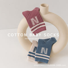 Newborn Boys and Girls Baby Class A Cotton New Spring and Autumn Mid-tube Socks