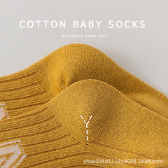 Newborn Boys and Girls Baby Class A Cotton New Spring and Autumn Mid-tube Socks