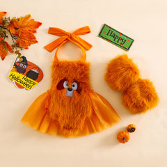 Baby's two-piece plush cute climbing gloves