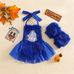 Baby's two-piece plush cute climbing gloves