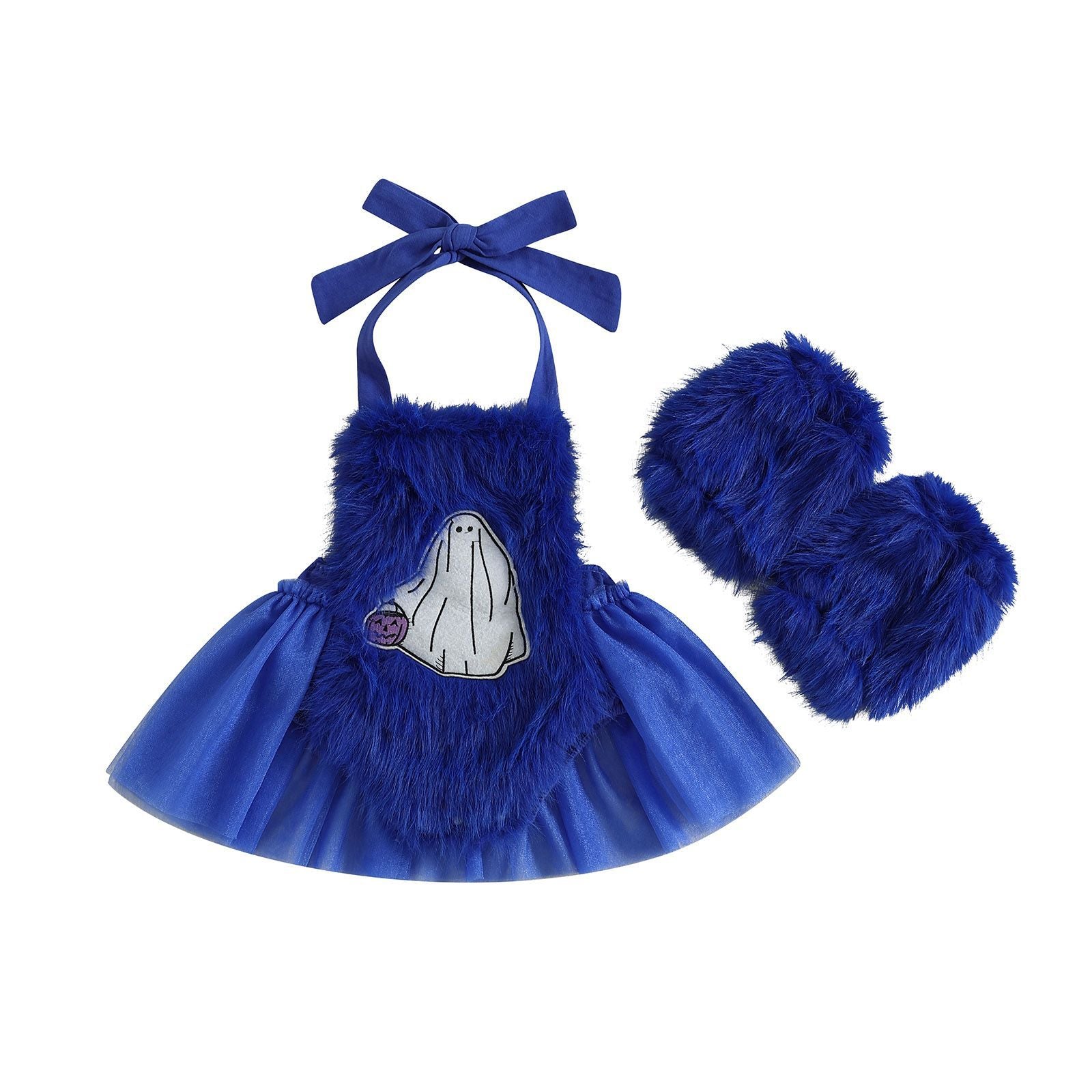 Baby's two-piece plush cute climbing gloves