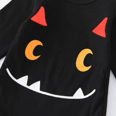 Baby's Long Sleeve Hatshirt Pumpkin Trousers Hat Spit Towel Four-Piece Set