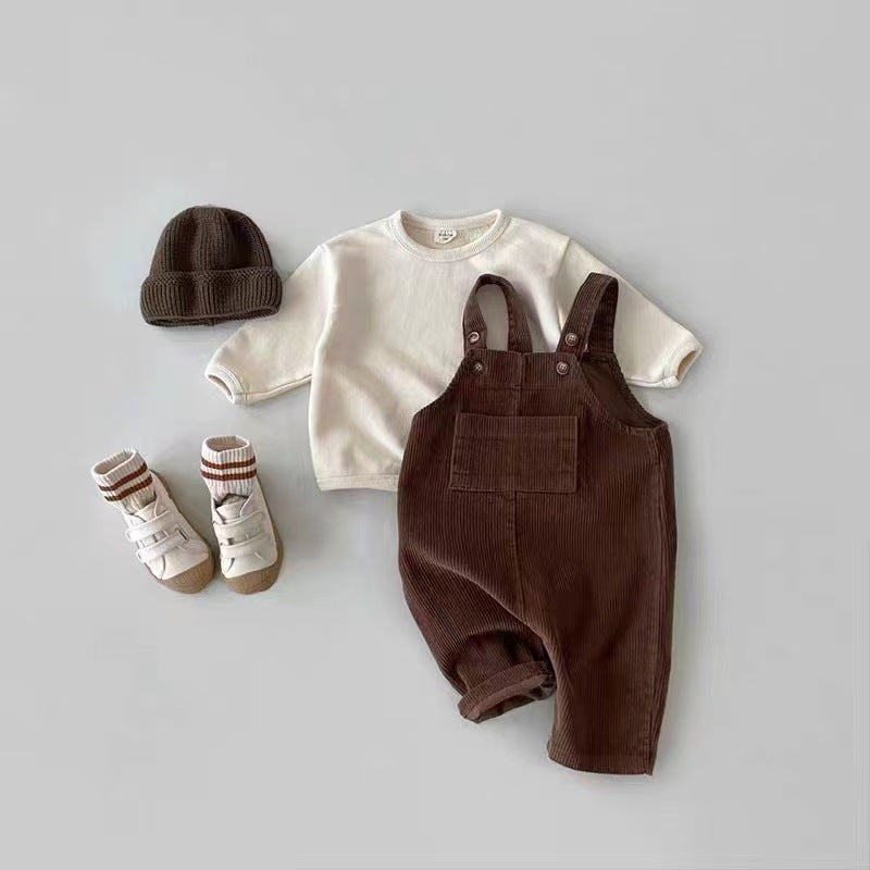 Children's clothing autumn and winter floral Denim strap pants