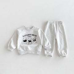 Bear Casual Sweatshirt Pants Two-piece Suit