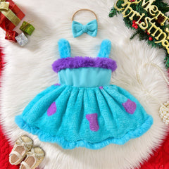Baby Girl's Strap Dot Woolen Dress