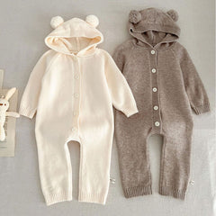 Baby's jumpsuit cute bear ears rabbit ears hooded climbing suit
