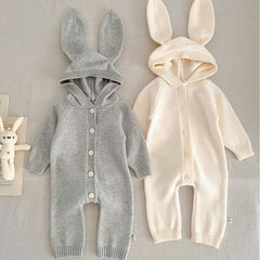 Baby's jumpsuit cute bear ears rabbit ears hooded climbing suit