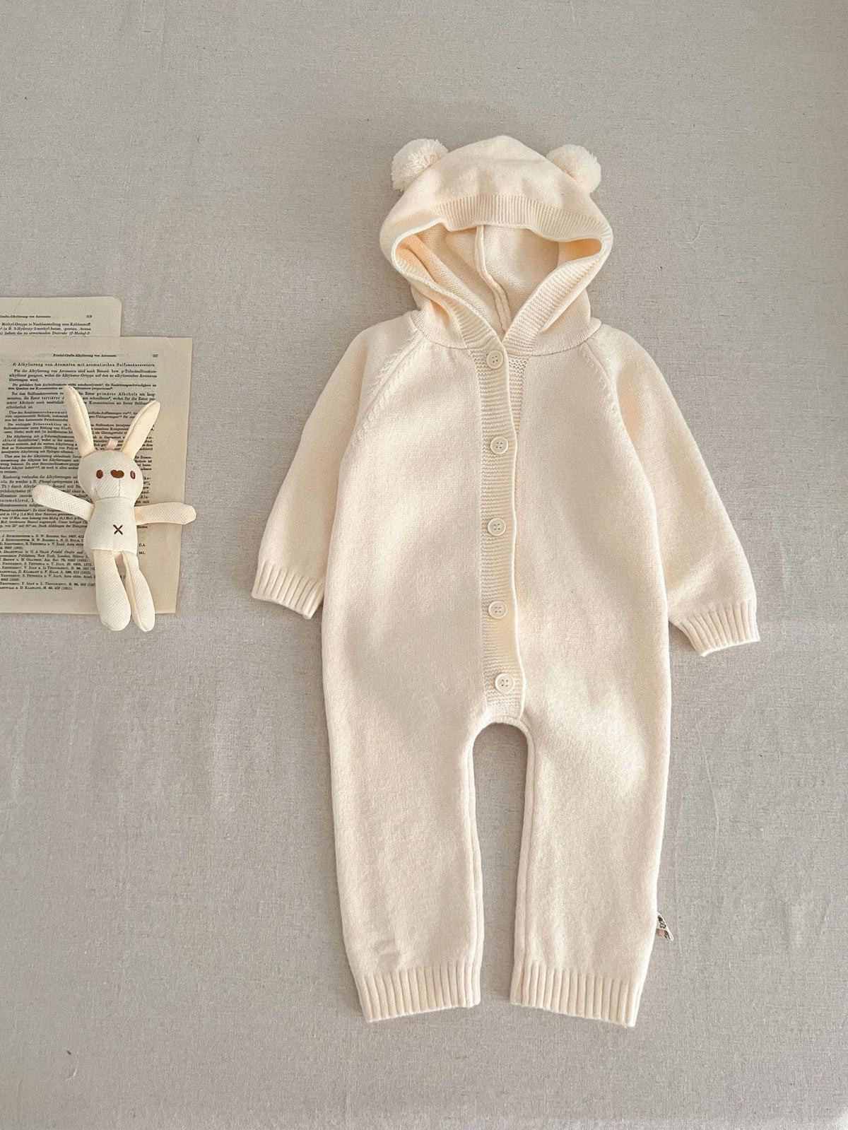 Baby's jumpsuit cute bear ears rabbit ears hooded climbing suit