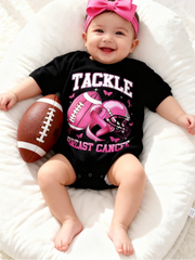 Baby Breast Cancer Print Romper