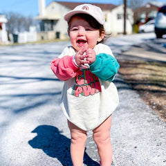 GRL POWER Baby Contrast Sleeve Bodysuit