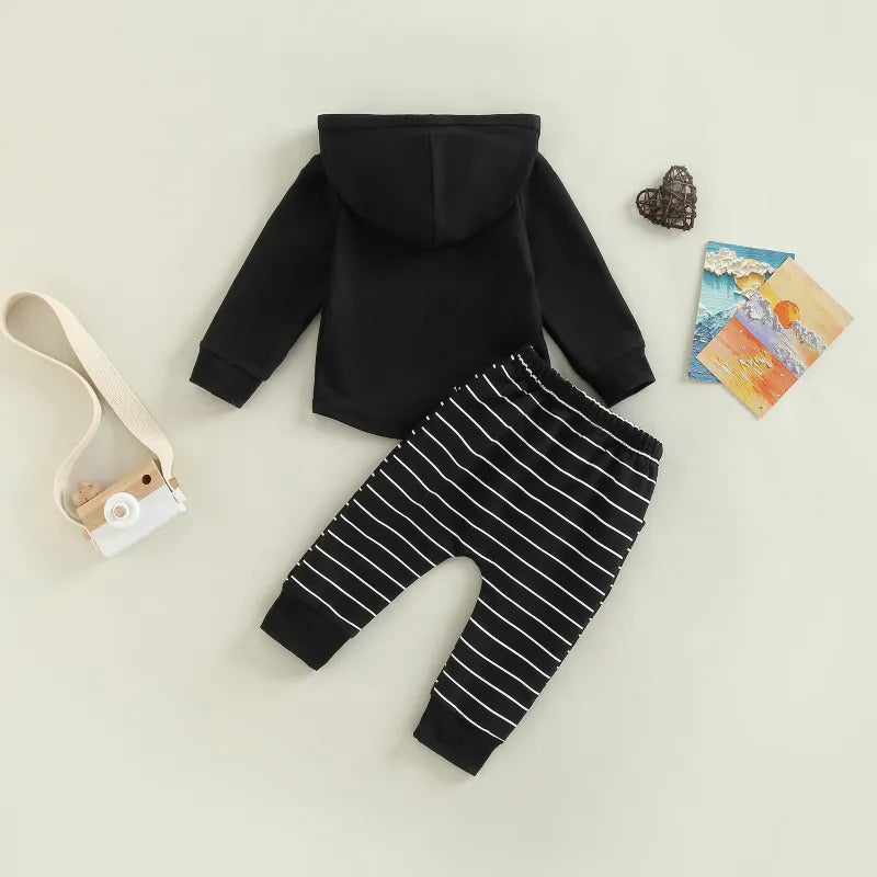 2-Piece Baby Stripe Hoodie Print Set