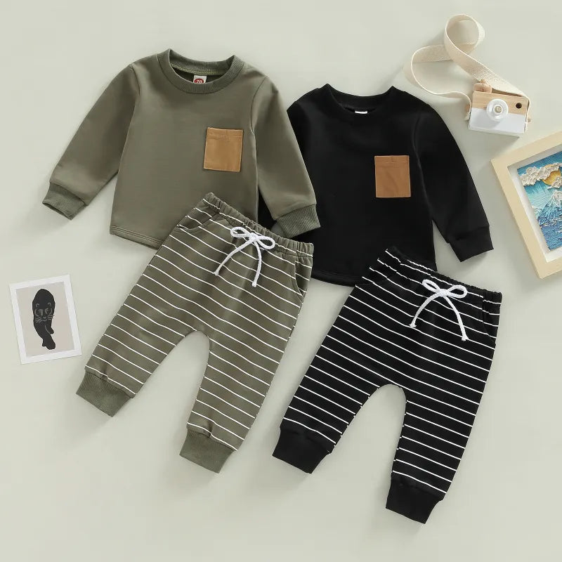 2-Piece Baby Stripe Print Set