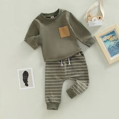 2-Piece Baby Stripe Print Set