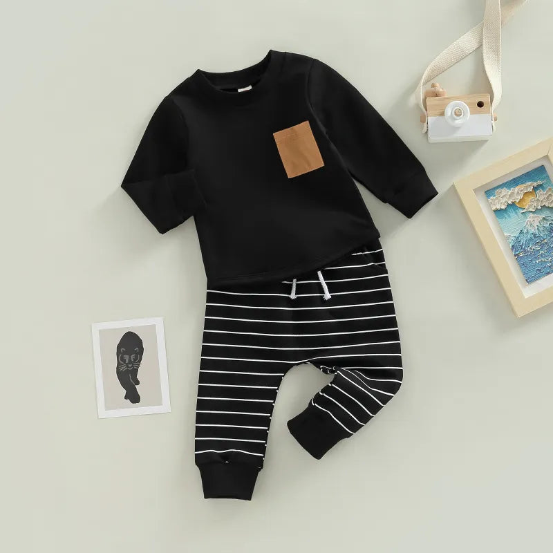 2-Piece Baby Stripe Print Set