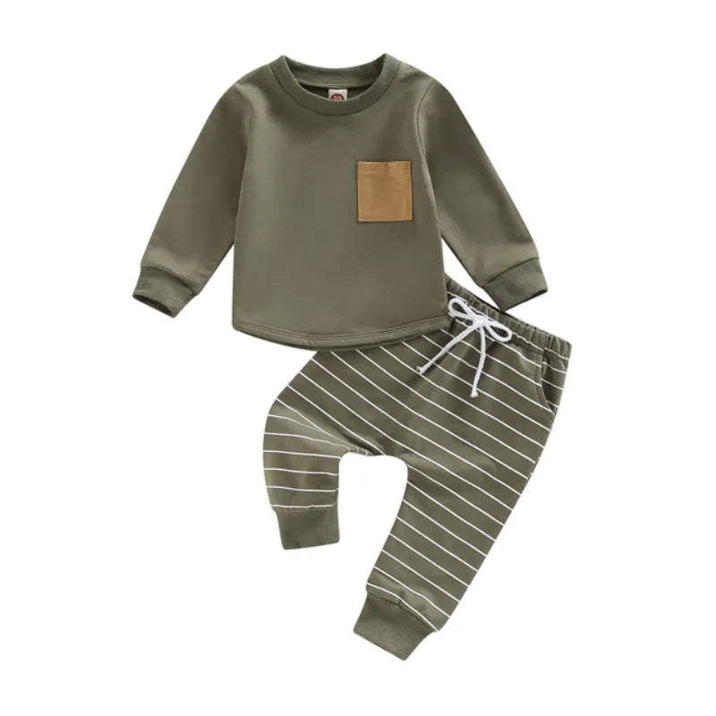 2-Piece Baby Stripe Print Set