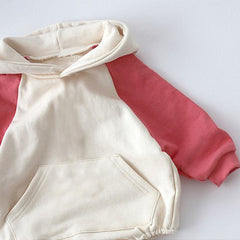 Baby Splicing Sleeve Hooded Bodysuit