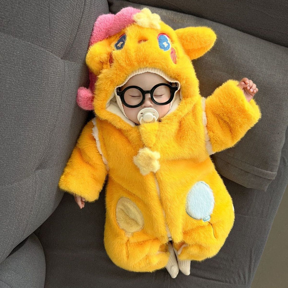 Adorable Baby Winter Fleece Romper – Cozy Warm Footed One-Piece