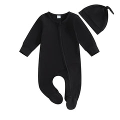 Infant Solid-Color Footed Crawling Suits