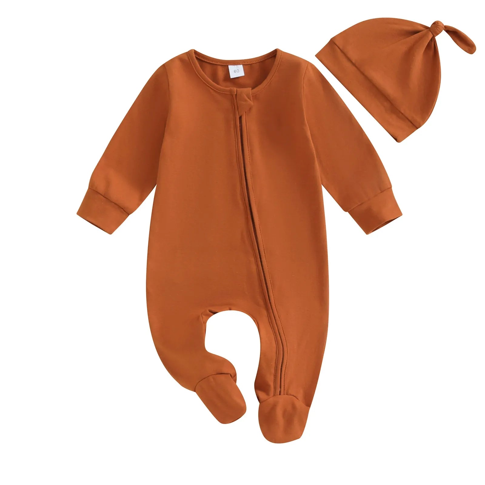 Infant Solid-Color Footed Crawling Suits