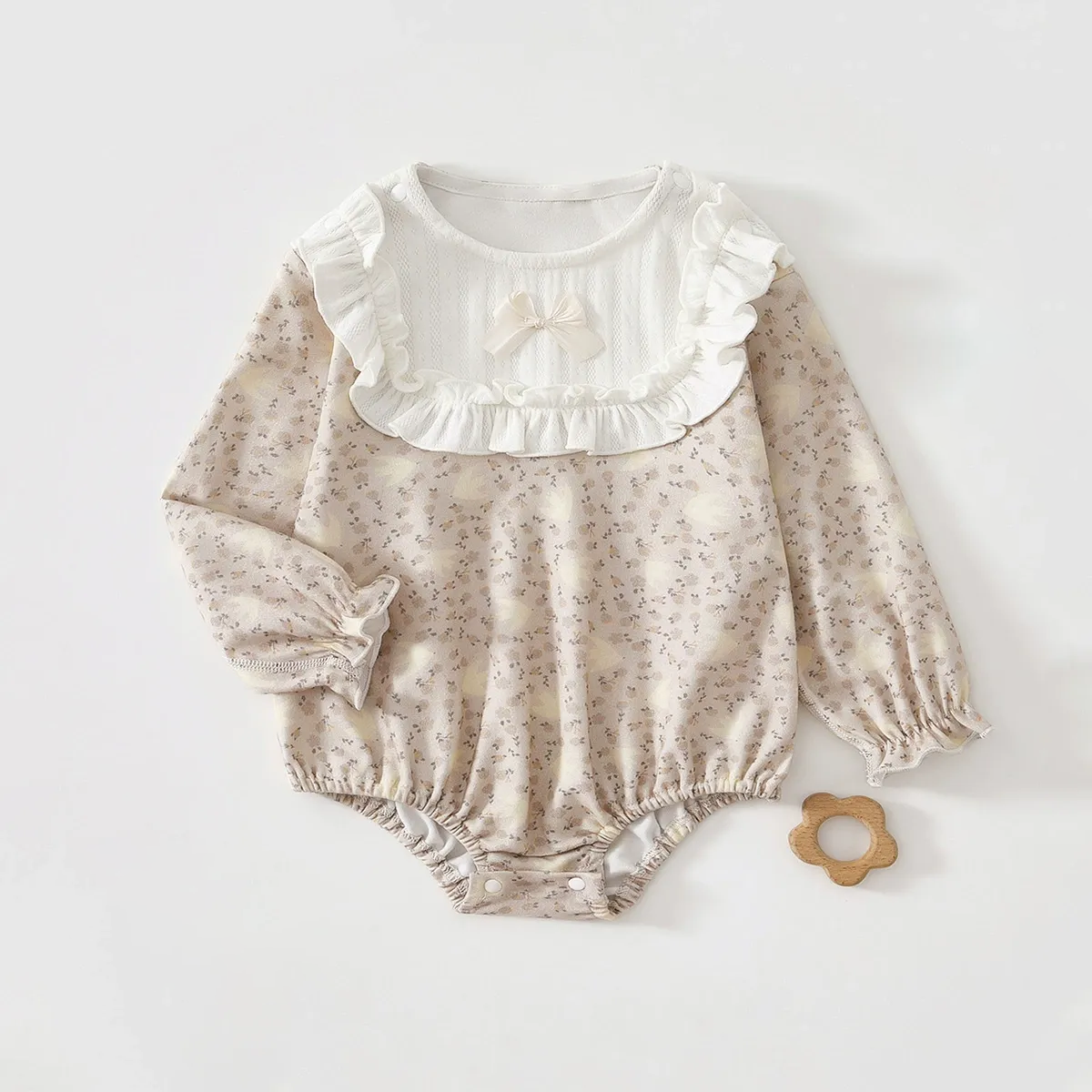 Baby Newborn  Brick Town Print Romper